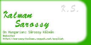 kalman sarossy business card