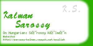 kalman sarossy business card